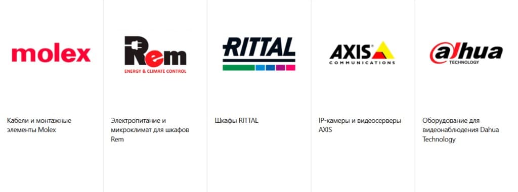 Molex, Rem, Rittal, Axis, Dahua Technology